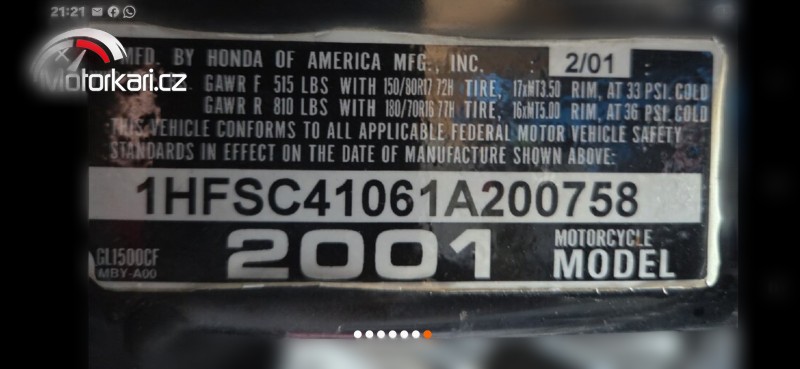 2001 Honda Valkyrie - 24 000 km - Fotka 1